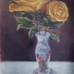 Yellow roses and vase (study) - July 2021